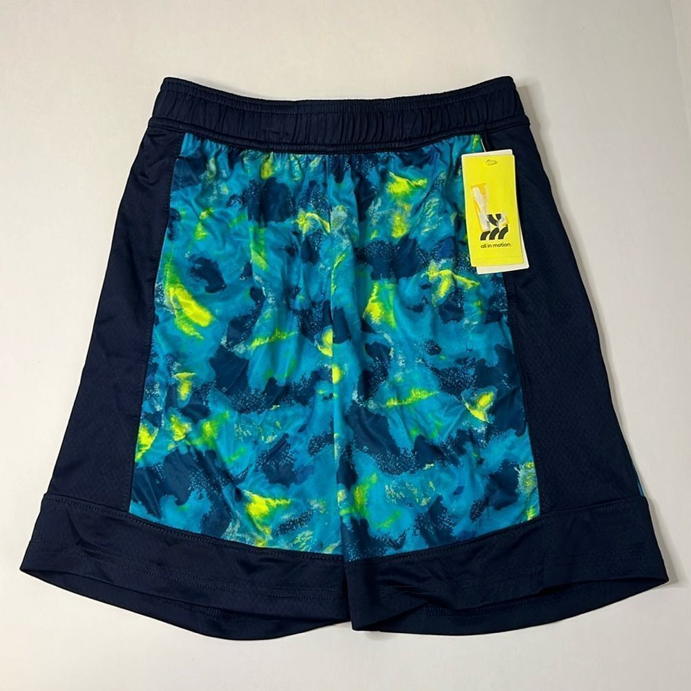 All in Motion Boys Blue Basketball Shorts Size Medium (8/10) - Picture 1 of 9